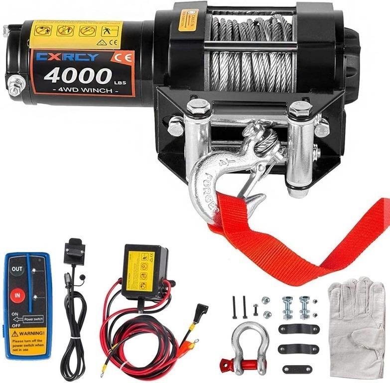 CXRCY 12V 4000 lbs Electric Winch Kits with