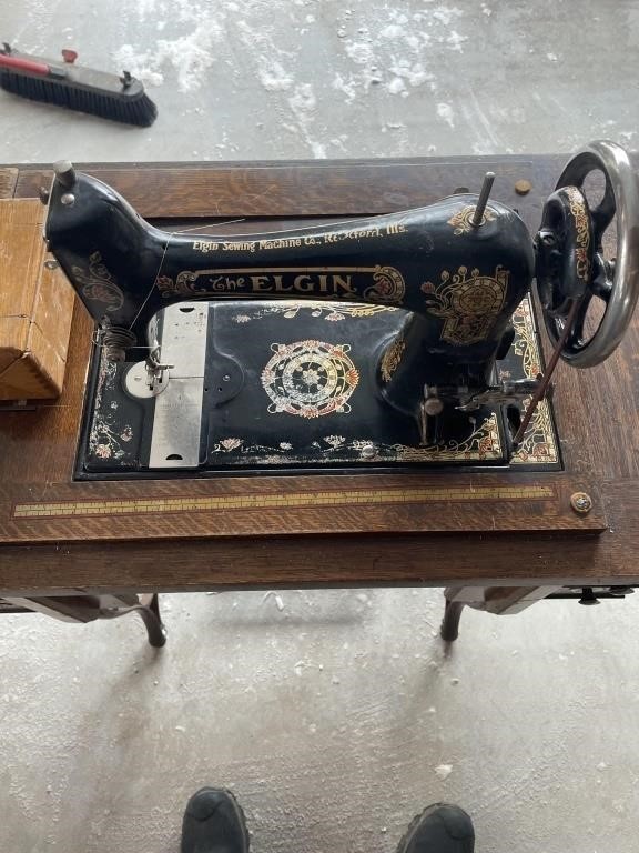 The Elgin antique sewing maching