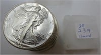 20 Walking Liberty silver half dollars