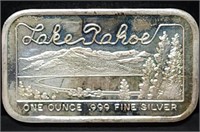 Scarce Lake Tahoe 1 Troy Oz .999 Silver Bar