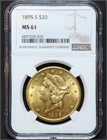 1895-S $20 Liberty Gold Double Eagle NGC MS61
