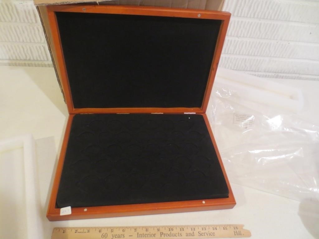Nice wooden coin display case