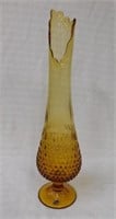 VTG Fenton 19" amber vase w/ original tag