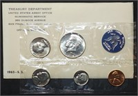 1965 Special Mint Set in Envelope, Silver Kennedy