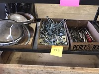 miscellaneous tools, bolts, headlights