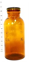 Vintage amber Lightning fruit jar
