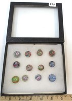 12 marbles with display, some chips