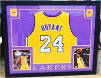 Framed Kobe Bryant Lakers jersey