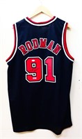 Signed Dennis Rodman Bulls jersey w/ COA