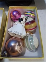 Candy box of vintage ornaments