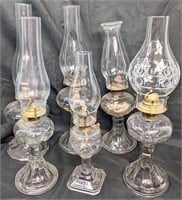 LOT Various Glass Base Oil Lamps
