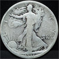 1917-S Walking Liberty Silver Half Dollar