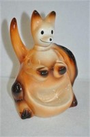 VTG Kangaroo pottery vanity caddy