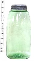 Vintage green Mason 1858 fruit jar
