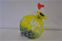 Art glass finch feeder, 4 3/4" dia