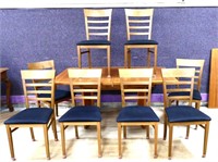 9 pc modern dining set w/ Sibau chairs & 2 leaves