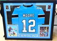Framed signed DJ Moore Carolina jersey w/ COA