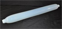 31" L antique hand blown, milk glass rolling pin