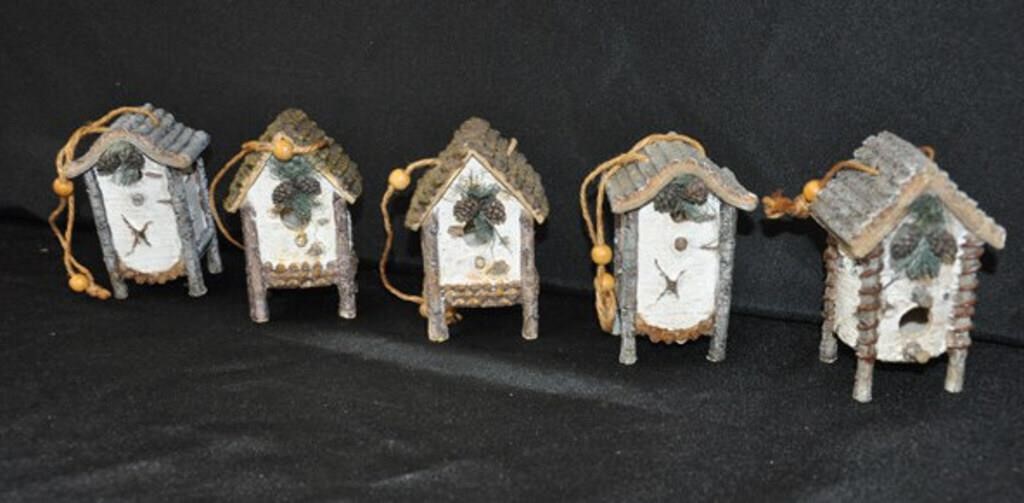 Ceramic birdhouse ornaments