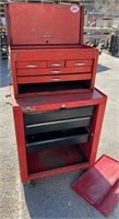 Rolling Toolbox. Missing some drawers. Dented up.