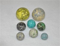 Clay marbles up to 1 1/4" dia