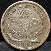 Chas. Stearns Ohio Civil War Token Store Card