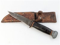 WW2 US NAVY CLIP POINT KNIFE W/ SHEATH