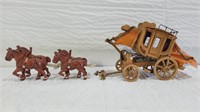 Hand Made Wooden Wagon with Iron Horses