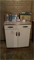 Retro Metal Cabinet with Contents