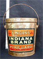 Vintage 4lb Kingan's Indiana Lard can