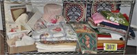 Shelf contents of vtg material, patterns & more