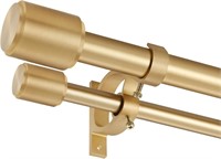 Warm Gold Double Curtain Rods for Windows 72"-144"