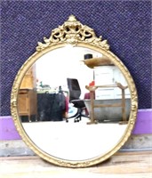 Vintage round gold framed mirror