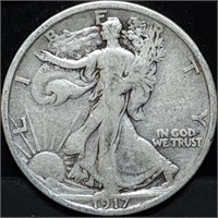 1917 Walking Liberty Silver Half Dollar Nice