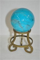 4" dia marble on brass stand