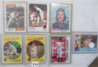7 baseball cards, Cleveland Indians