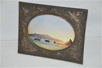 Ornate, heavy bronze picture frame