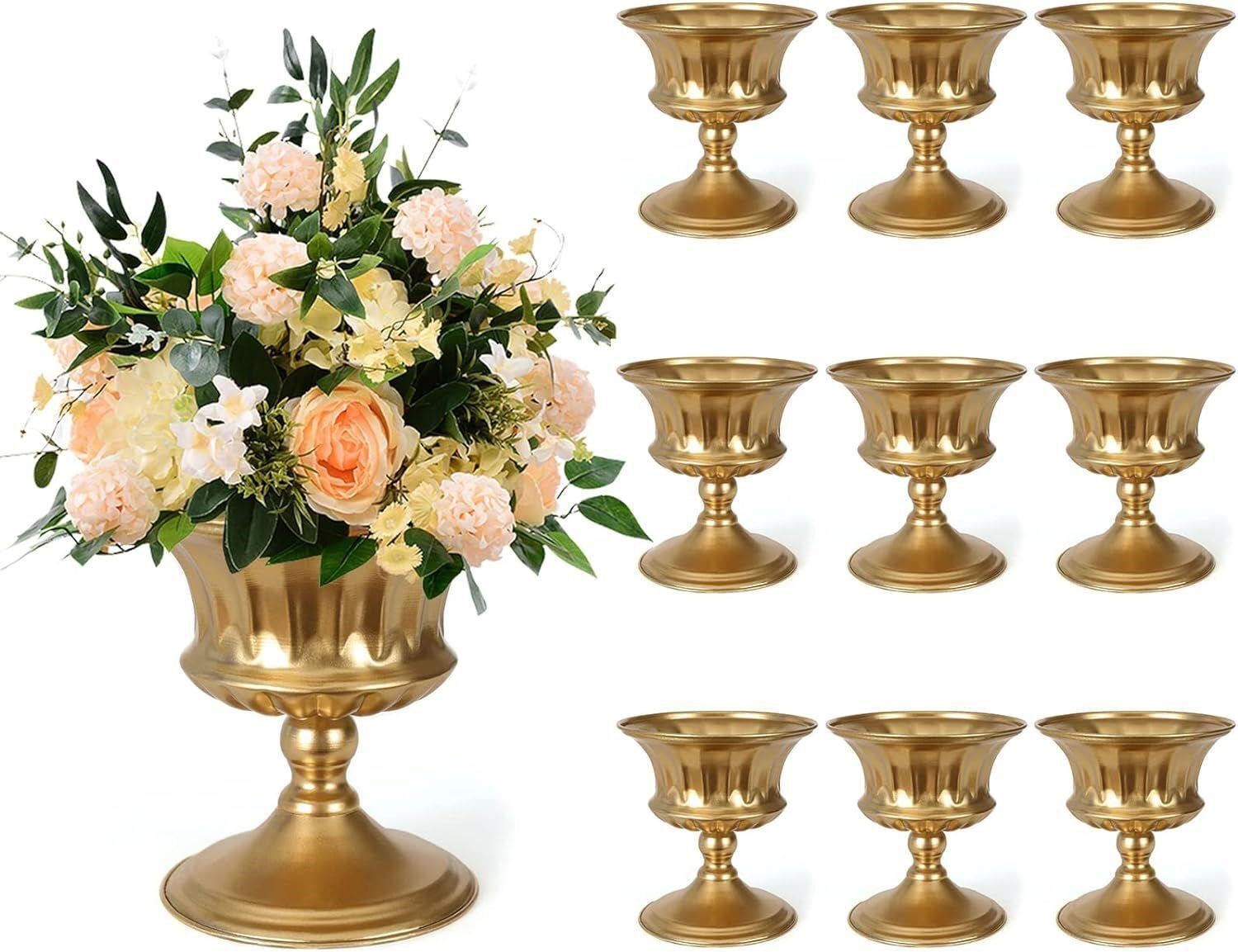 Gold Vases for Wedding Centerpieces, Set of 10