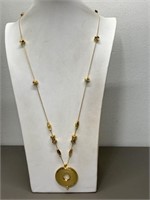 SIGNED MONET GOLDEN BEAD NECKLACE