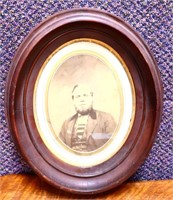 Vintage oval frame ancestor portrait