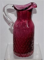 Cranberry Glass PItcher 5"H