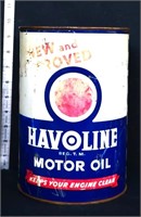 Vintage metal 5qt Havoline oil can, see pics