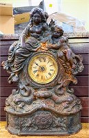 Vintage iron clock w/ cherubs