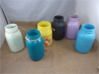 6 Painted Quart Jars