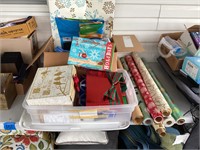 Assorted bags, wrapping paper and gift boxes