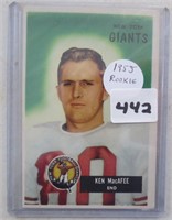 Ken MacAfee 1955 rookie card