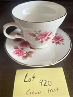 Tea Cup Saucer Set CROWN TRENT Staffordshire