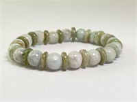 Solid Jade Stretch Bracelet 30 Grams