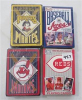 4 baseball decks of cards