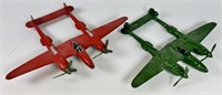 PAIR - HUBLEY CAST ALUMINUM TOY AIRPLANES